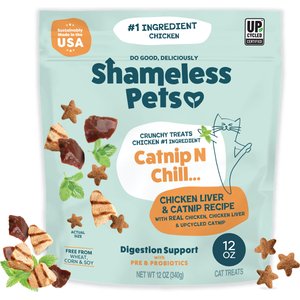 Shameless Pets Catnip N Chill Chicken Liver Crunchy Cat Treats, 12-oz bag