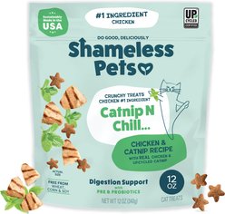 Shameless Pets Catnip N Chill Chicken Crunchy Cat Treats, 12-oz bag