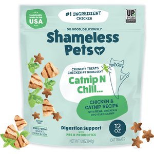 Shameless Pets Catnip N Chill Chicken Crunchy Cat Treats, 12-oz bag