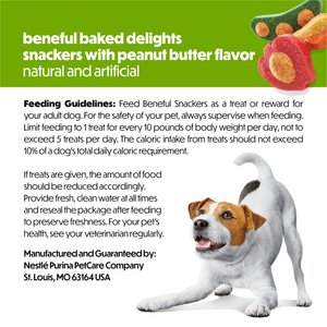Purina Beneful Baked Delights Snackers with Apples, Carrots, Peas & Peanut Butter Dog Treats, 36-oz pouch