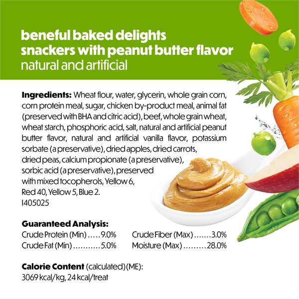 Purina Beneful Baked Delights Snackers with Apples, Carrots, Peas & Peanut Butter Dog Treats