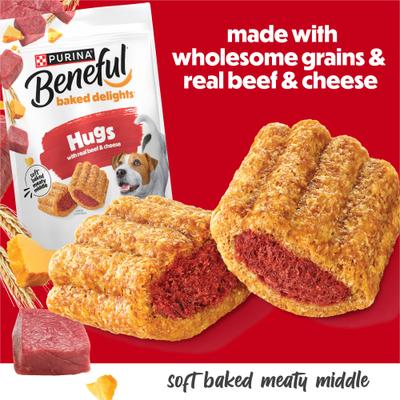 Show full view: Purina Beneful Baked Delights Hugs with Real Beef & Cheese Dog Treats, 19-oz bag slide 4 of 13