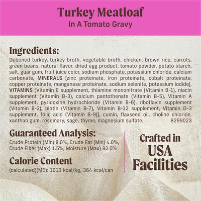 Show full view: Merrick Kitchen Comforts Healthy Grains Turkey Meatloaf with Brown Rice Wet Dog Food, 12.7-oz can, case of 12 slide 8 of 13