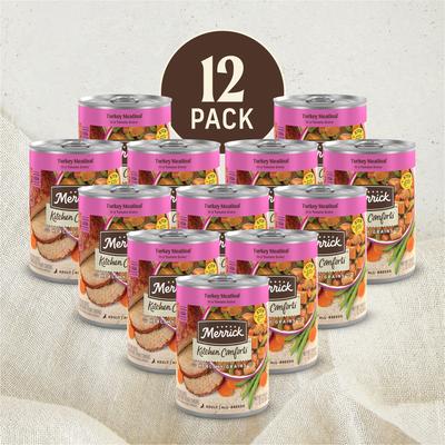 Show full view: Merrick Kitchen Comforts Healthy Grains Turkey Meatloaf with Brown Rice Wet Dog Food, 12.7-oz can, case of 12 slide 3 of 13