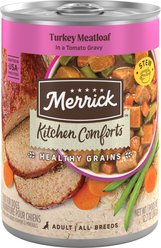 Merrick Kitchen Comforts Healthy Grains Turkey Meatloaf with Brown Rice Wet Dog Food, 12.7-oz can, case of 12