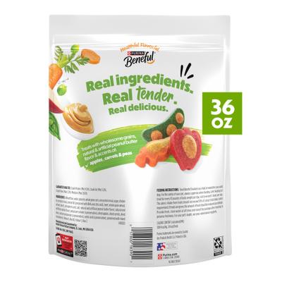 Show full view: Purina Beneful Baked Delights Snackers with Apples, Carrots, Peas & Peanut Butter Dog Treats, 36-oz pouch slide 4 of 14