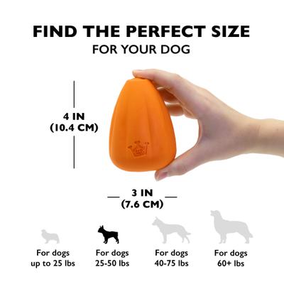 Show full view: Chew King by Mammoth Premium Bacon Flavored Extremely Durable Natural Rubber Tough Treat Dog Chew Toy, Orange, Large slide 4 of 8