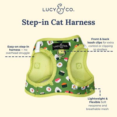 Show full view: Lucy & Co. How I Roll Step-in Cat Harness, X-Small slide 3 of 7