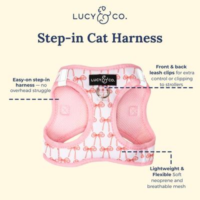 Show full view: Lucy & Co. Take a Bow Step-in Cat Harness, Medium slide 3 of 7