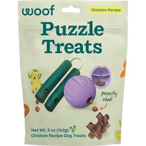 Woof Air-Dried Puzzle Training Chicken Natural Dogs Chew Treats, 5-oz bag
