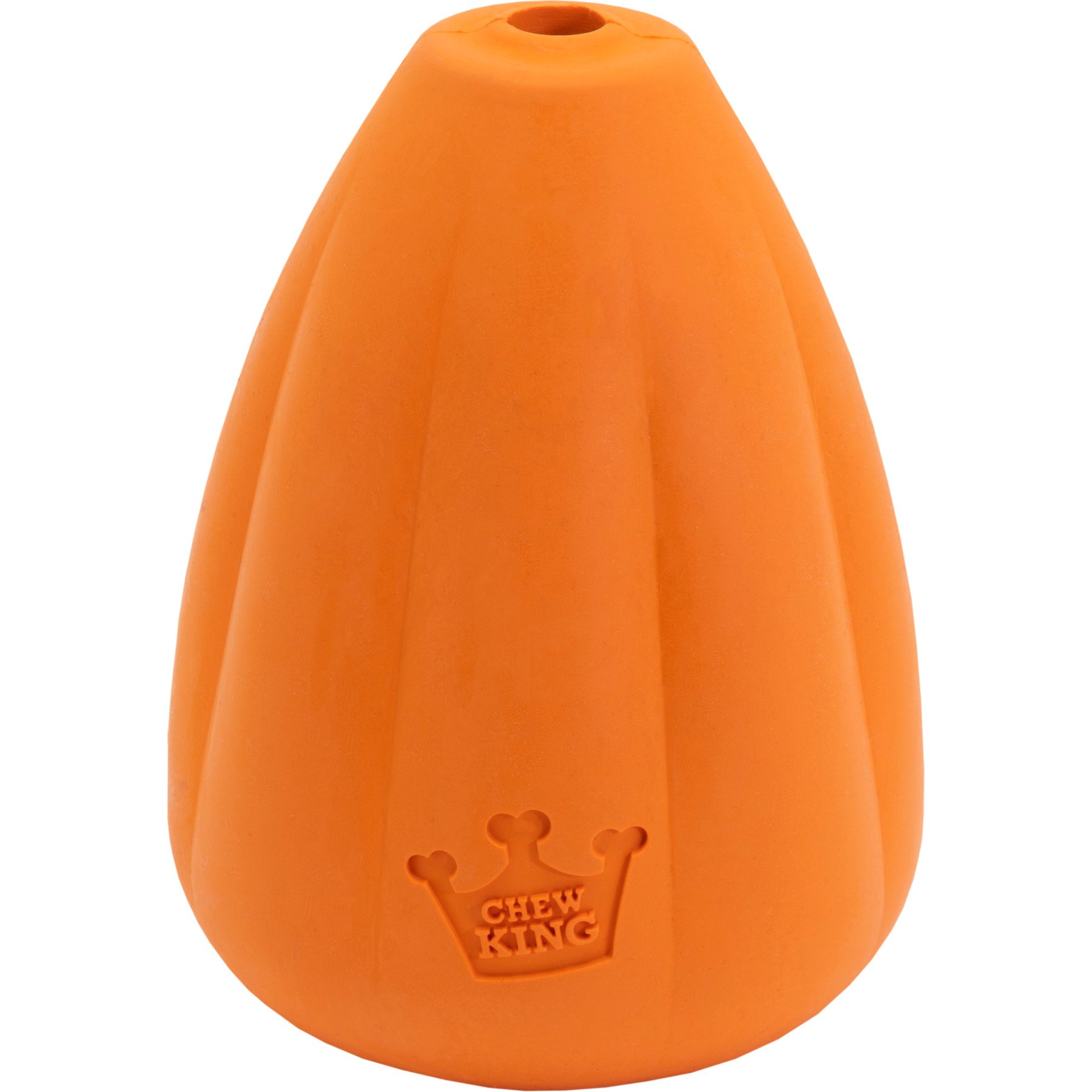 Chew King by Mammoth Premium Bacon Flavored Extremely Durable Natural Rubber Tough Treat Dog Chew Toy, Orange, Large