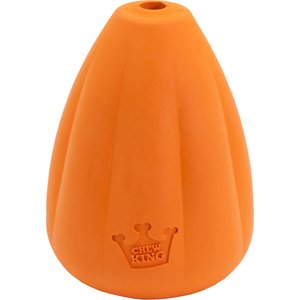 Chew King by Mammoth Premium Bacon Flavored Extremely Durable Natural Rubber Tough Treat Dog Chew Toy, Orange, Medium