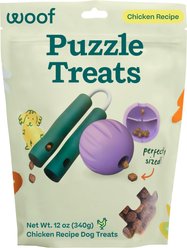 Woof Air-Dried Puzzle Training Chicken Natural Dogs Chew Treats, 12-oz bag
