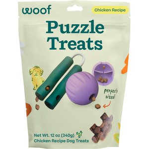 Woof Air-Dried Puzzle Training Chicken Natural Dogs Chew Treats, 12-oz bag