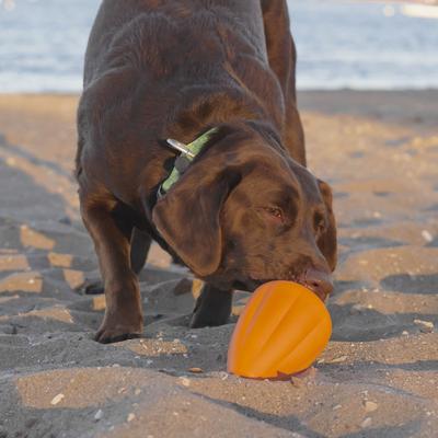 Show full view: Chew King by Mammoth Premium Bacon Flavored Extremely Durable Natural Rubber Tough Treat Dog Chew Toy, Orange, X-Large slide 3 of 8