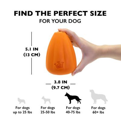Show full view: Chew King by Mammoth Premium Bacon Flavored Extremely Durable Natural Rubber Tough Treat Dog Chew Toy, Orange, X-Large slide 4 of 8