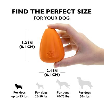 Show full view: Chew King by Mammoth Premium Bacon Flavored Extremely Durable Natural Rubber Tough Treat Dog Chew Toy, Orange, Medium slide 6 of 8