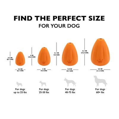 Show full view: Chew King by Mammoth Premium Bacon Flavored Extremely Durable Natural Rubber Tough Treat Dog Chew Toy, Orange, Medium slide 3 of 8