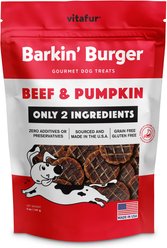 Vitafur Barkin Burger Beef & Pumpkin Dog Treat, 4-oz bag