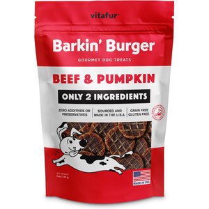 Vitafur Barkin Burger Beef & Pumpkin Dog Treat, 4-oz bag