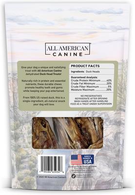 Show full view: All American Canine Duck Heads Dehydrated Dog Treats, 2 count slide 3 of 7