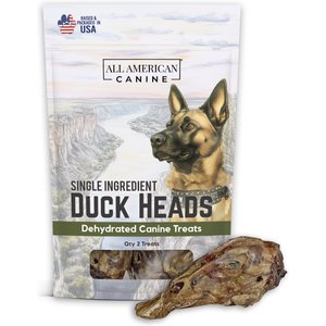 All American Canine Duck Heads Dehydrated Dog Treats, 2 count