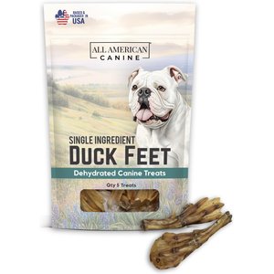 All American Canine Duck Feet Dehydrated Dog Treats, 5 count