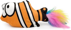 Buddy Buddy Rechargeable Electronic Floppy Fish Friend Cat Plush Toy with Catnip Pocket & USB Cable, Orange/White