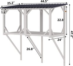 Yafylly Catio Wooden Hammock Cat Window Perch, Ancient White, Medium slide 2 of 5