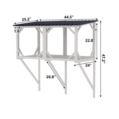 Show full view: Yafylly Catio Wooden Hammock Cat Window Perch, Ancient White, Medium slide 4 of 5