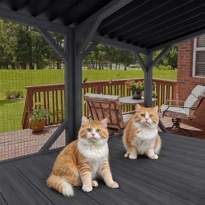 Show full view: Yafylly Catio Outdoor Cat Window Box Enclosure with Bug-Proof Net, Antique Gray, Medium slide 5 of 5