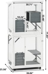 Yafylly Outdoor & Indoor Cozy Sleeping Area Cat Climbing Cage House with Multiple Platforms, Grey, Medium slide 2 of 5