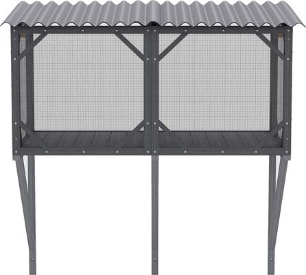 Show full view: Yafylly Catio Outdoor Cat Window Box Enclosure with Bug-Proof Net, Antique Gray, Medium slide 2 of 5