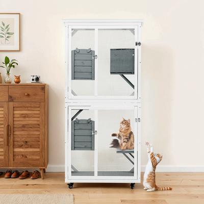 Show full view: Yafylly Outdoor & Indoor Cozy Sleeping Area Cat Climbing Cage House with Multiple Platforms, Grey, Medium slide 5 of 5