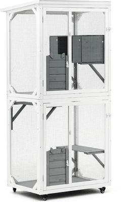 Show full view: Yafylly Outdoor & Indoor Cozy Sleeping Area Cat Climbing Cage House with Multiple Platforms, Grey, Medium slide 2 of 5