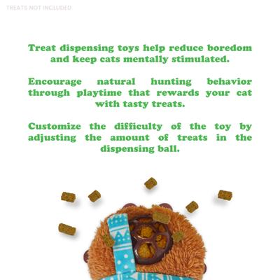 Show full view: Meowijuana Christmas Knock 'N' Nibble Winter Buddy Plush Cat Toy with Catnip, Brown/Blue, Small slide 5 of 9