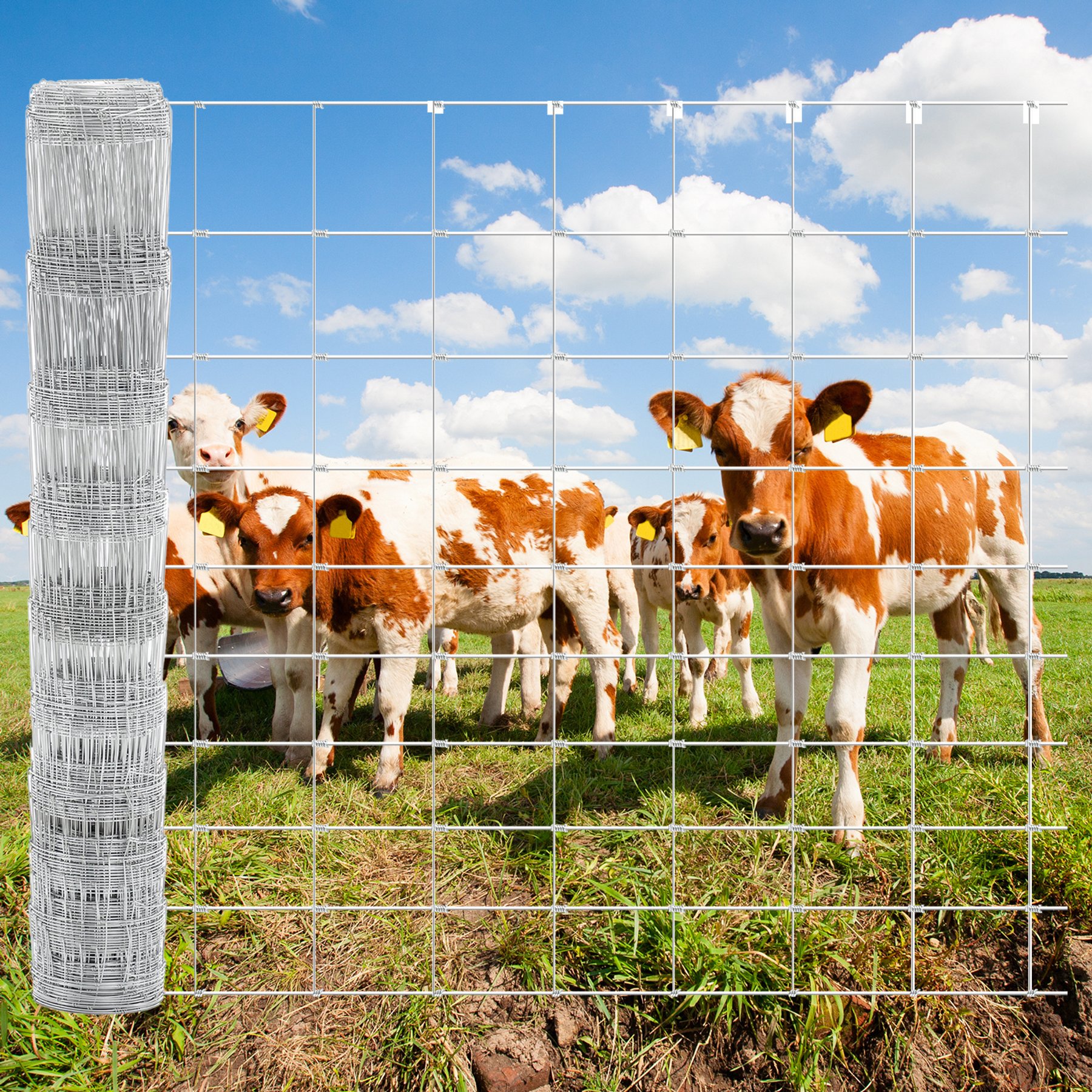 LIZEVINC Advanced Weave Galvanized Cattle Fence, 4 x 164-ft