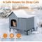 Show in main carousel: Kylinsure Polyester Outdoor Cat House, Grey, Large slide 3 of 8
