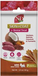 Farmina N&D Quinoa Skin & Coat Quail Mini Dental Dog Treats, 2.1-oz bag, 7-count