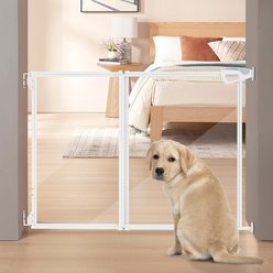 Unipaws Extendable Transparent Dog Gate, White