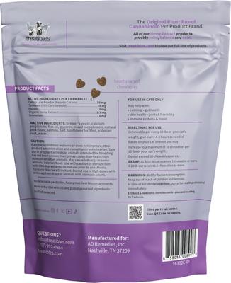 Show full view: Treatibles Broad Spectrum Hemp Extract Feline Surf & Turf Flavored Soft Chewable Calming Supplement for Cats, 1.5-mg, 100 count slide 3 of 3