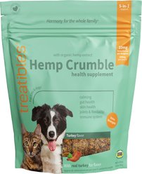Treatibles Broad Spectrum Hemp Extract Turkey & Pumpkin Flavored Crumble Calming Supplement for Dogs & Cats, 60 servings