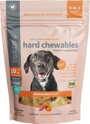 Treatibles Extra Strength Broad Spectrum Hemp Extract Canine Sweet Potato Flavored Hard Chewable Calming Supplement for Dogs, 10-mg, 45 count