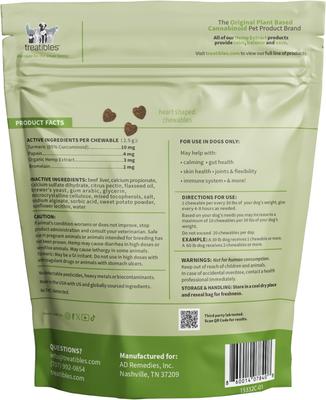 Show full view: Treatibles Broad Spectrum Hemp Extract Canine Beef Liver Flavored Soft Chewable Calming Supplement for Dogs, 3-mg, 60 count slide 3 of 3