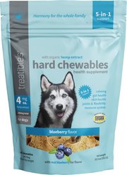 Treatibles Broad Spectrum Hemp Extract Canine Blueberry Flavored Hard Chewable Calming Supplement for Dogs, 4-mg, 45 count