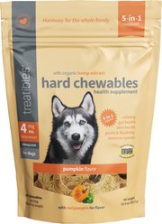Treatibles Broad Spectrum Hemp Extract Canine Pumpkin Flavored Hard Chewable Calming Supplement for Dogs, 4-mg, 45 count