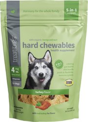 Treatibles Broad Spectrum Hemp Extract Canine Turkey Flavored Hard Chewable Calming Supplement for Dogs, 4-mg, 45 count