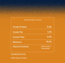 Barkful Sweet Potato Slices Human Grade Adult Dehydrated Dog Treats, 4-oz bag slide 2 of 5