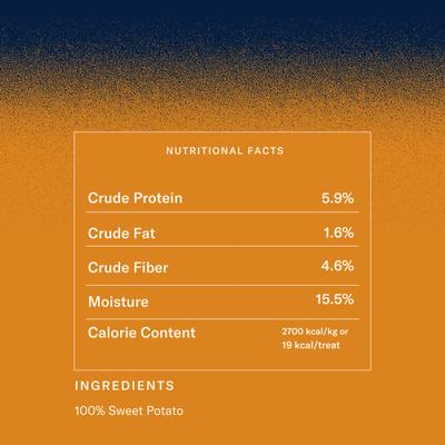 Show full view: Barkful Sweet Potato Slices Human Grade Adult Dehydrated Dog Treats, 4-oz bag slide 6 of 7