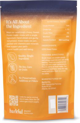 Show full view: Barkful Sweet Potato Slices Human Grade Adult Dehydrated Dog Treats, 4-oz bag slide 3 of 7